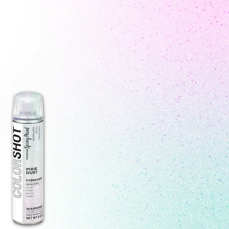 COLORSHOT Iridescent Spray Paint, Pixie Dust (Multicolored), 8 oz, Fast-Drying Acrylic Paint, Indoor & Outdoor Use