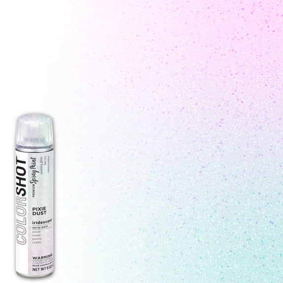 COLORSHOT Iridescent Spray Paint, Pixie Dust (Multicolored), 8 oz, Fast-Drying Acrylic Paint, Indoor & Outdoor Use