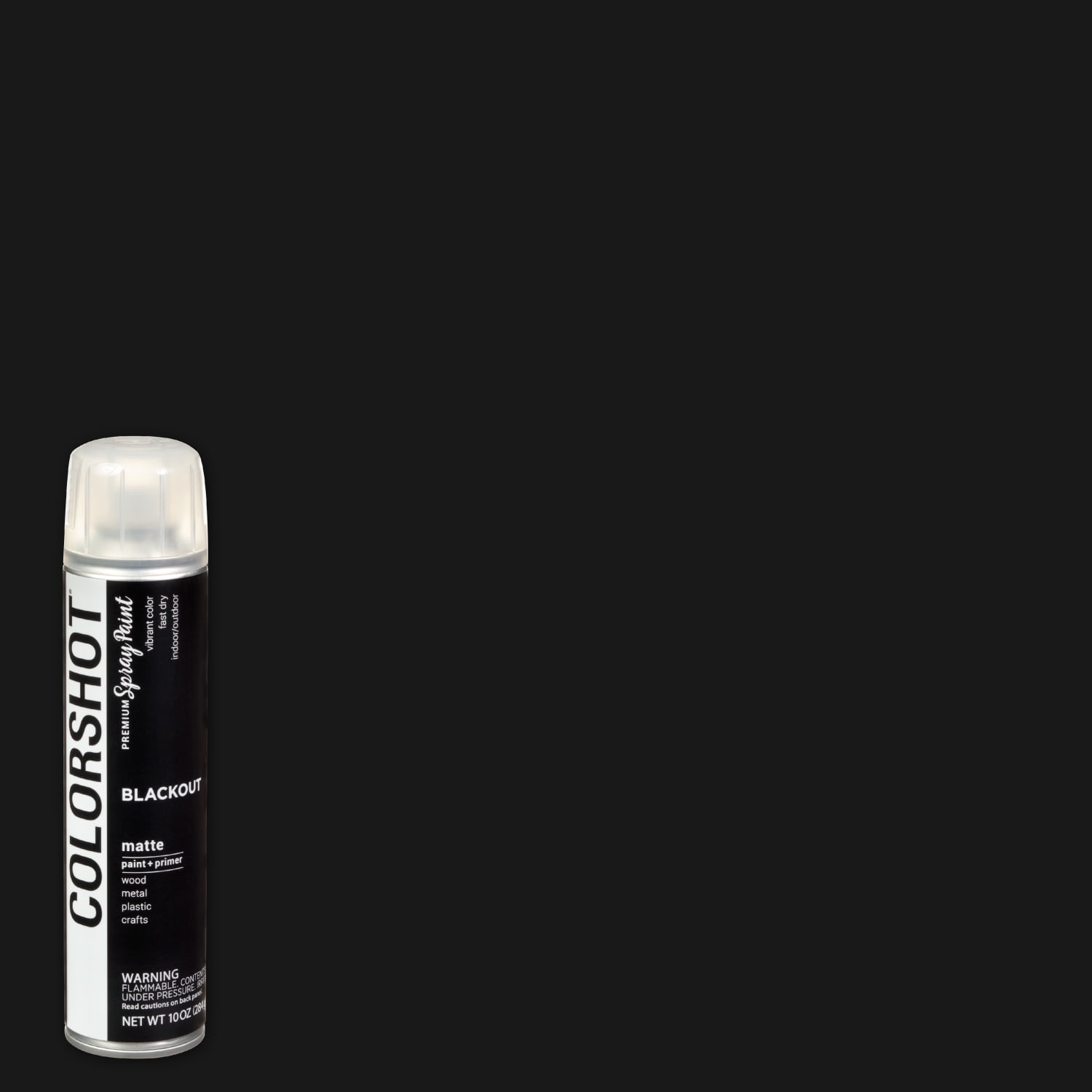 COLORSHOT Premium MultiSurface Matte Blackout Spray Paint 10 oz