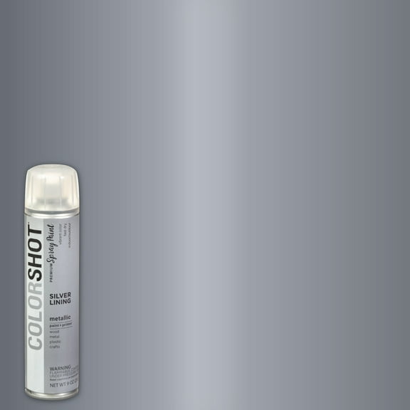 COLORSHOT Premium Multi-Surface Metallic Silver Lining Spray Paint - 9 oz- Silver