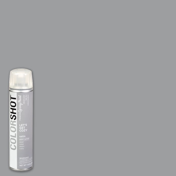 COLORSHOT Satin Spray Paint, Let's Get Cozy (Light Gray), 10 oz, Fast-Drying Acrylic Paint, Indoor & Outdoor Use