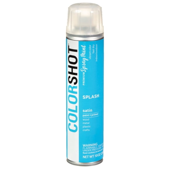 COLORSHOT Premium Multi-Surface Satin Splash Spray Paint - 10 oz - Medium Blue