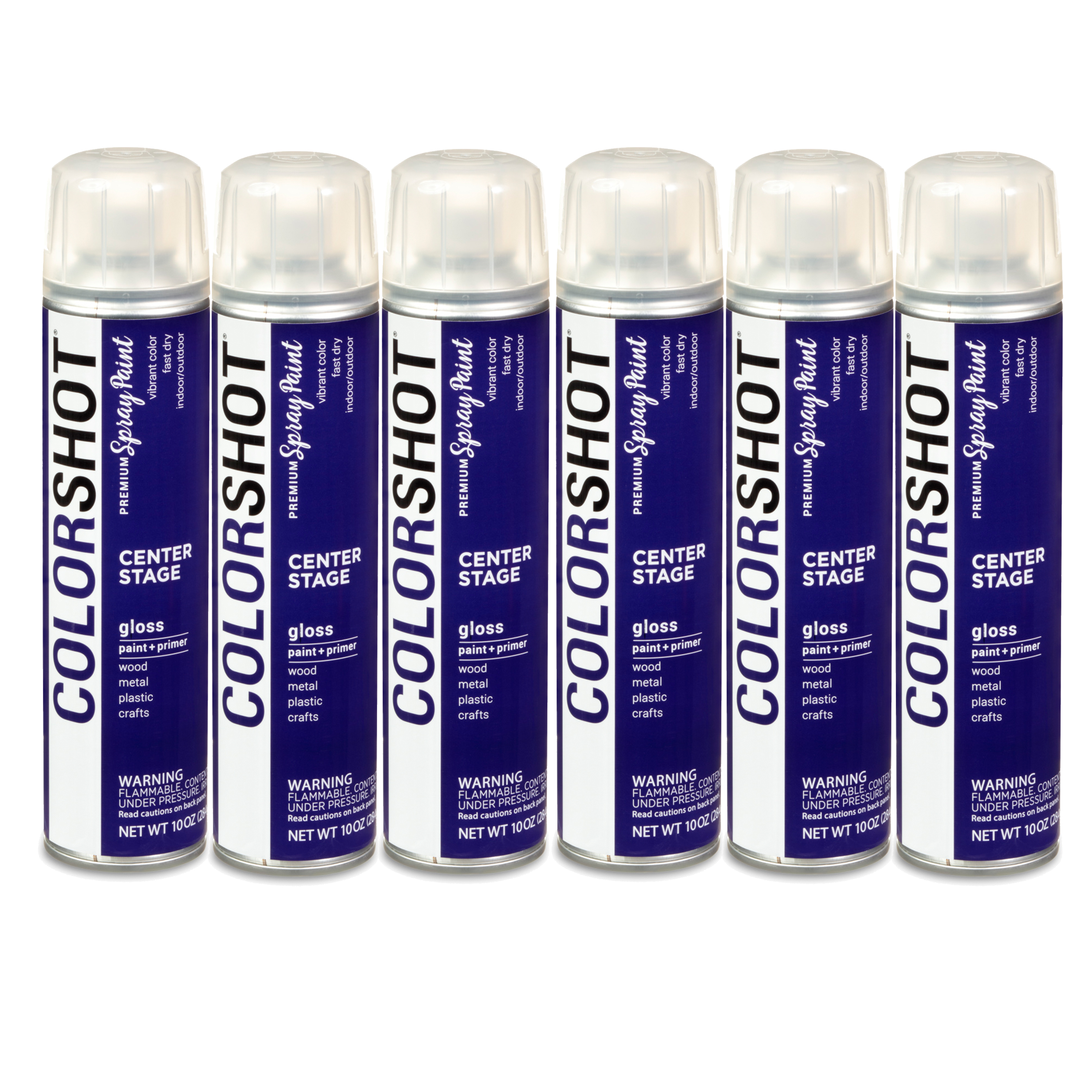 COLORSHOT Premium Spray Paint Gloss Center Stage (Purple), 10 oz, 6