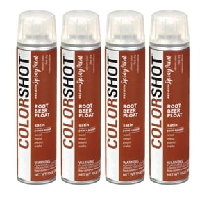 COLORSHOT Satin Spray Paint, Rootbeer Float (Medium Brown) 10 oz. 4 Pack, Fast-Drying Acrylic Paint, Indoor & Outdoor Use