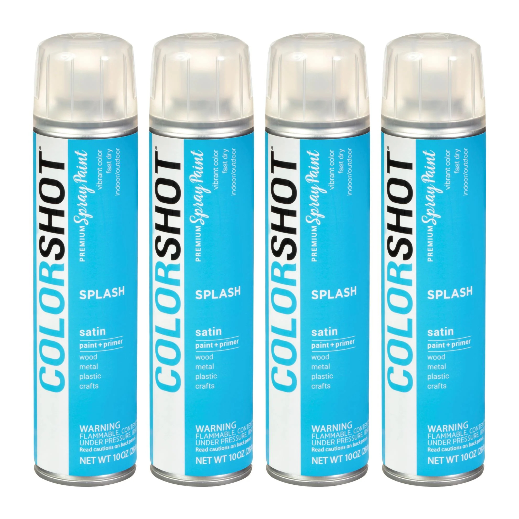 COLORSHOT Satin Spray Paint Splash (Medium Blue) 10 oz. 4 Pack