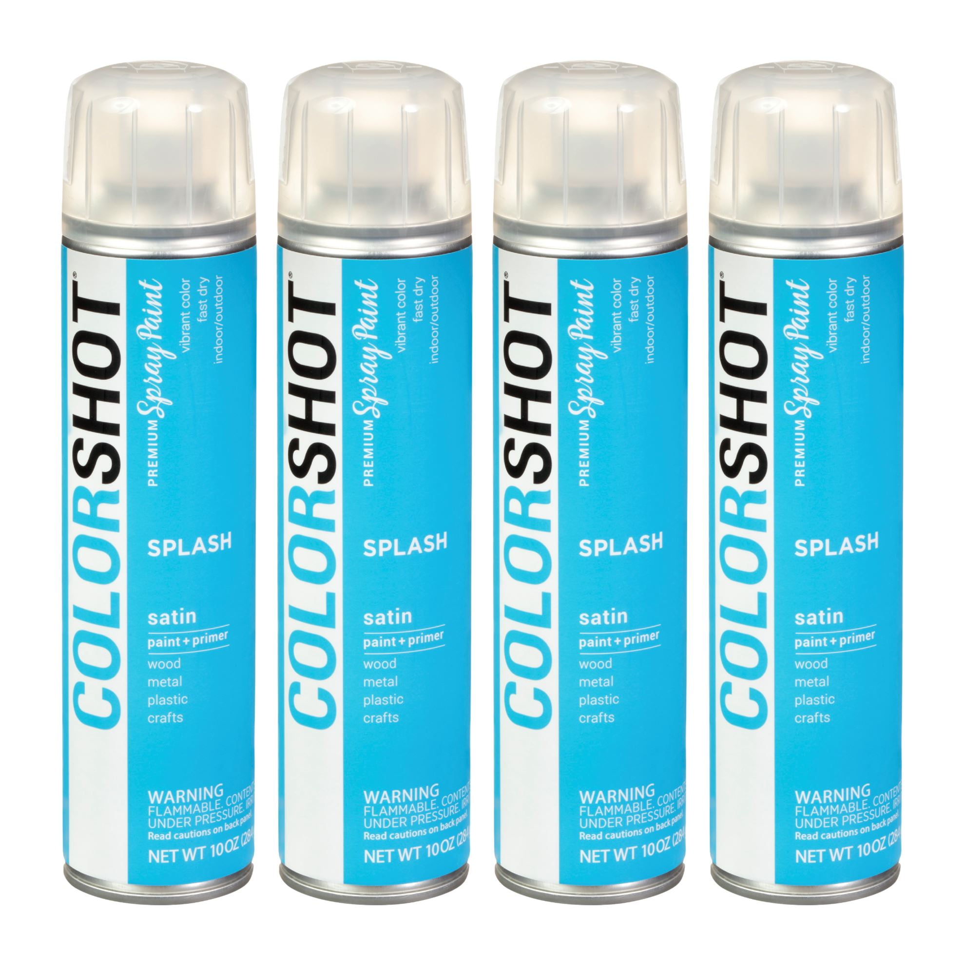 COLORSHOT Satin Spray Paint Splash (Medium Blue) 10 oz. 4 Pack