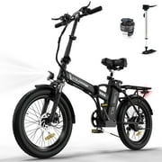 COLORWAY 20”X3.0 Fat Tire Electric bicycles, Foldable Mountain Snow Beach Electric bike ebike with 500W/36V/13Ah Battery, Shimano 7-Speed e bicycle