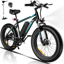 COLORWAY 26*4.0 Fat Tire E bike, 750W Electric Bicycles 15AH 48V Mountain Electric Bike for adult