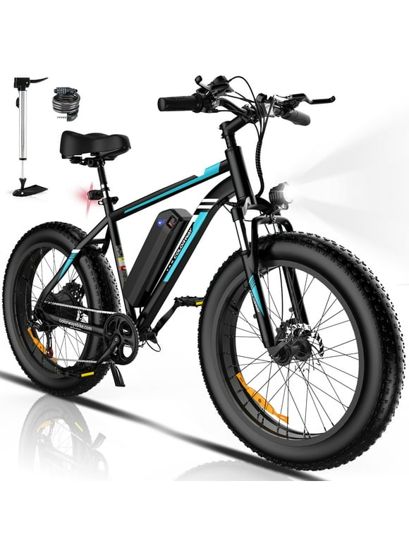 COLORWAY 26*4.0 Fat Tire E bike, 750W Electric Bicycles 15AH 48V Mountain Electric Bike for adult