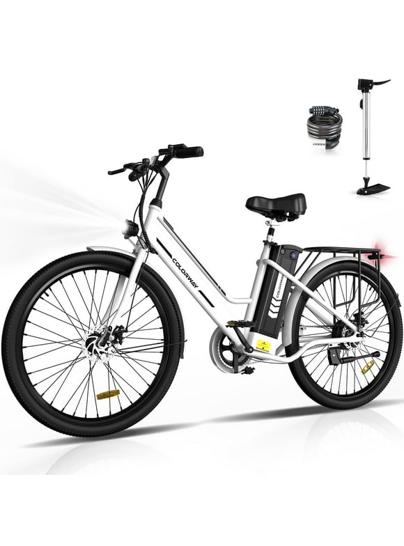 COLORWAY 26" Electric Bike for Woman, 500W Powerful Motor, 36V 12AH Removable Battery E Bike, , Max. Speed 19.9MPH Electric Bicycle UL2849