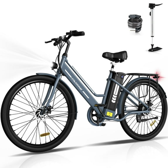COLORWAY 26" Electric Bike for Woman, 500W Powerful Motor, 36V 13AH Removable Battery E Bike,Max. Speed 19.9MPH Electric Bicycle UL2849