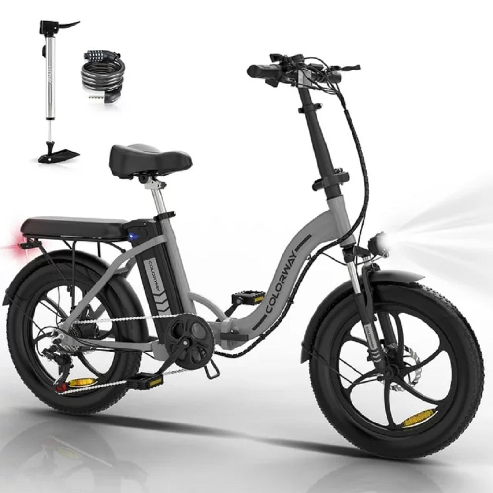COLORWAY 20x3.0 Fat Tire Electric Bike, 11.2Ah36V500W E-Bike, 7-SHIMANO 19.9MPH Bicycle for Teenager and Adults-BK6M