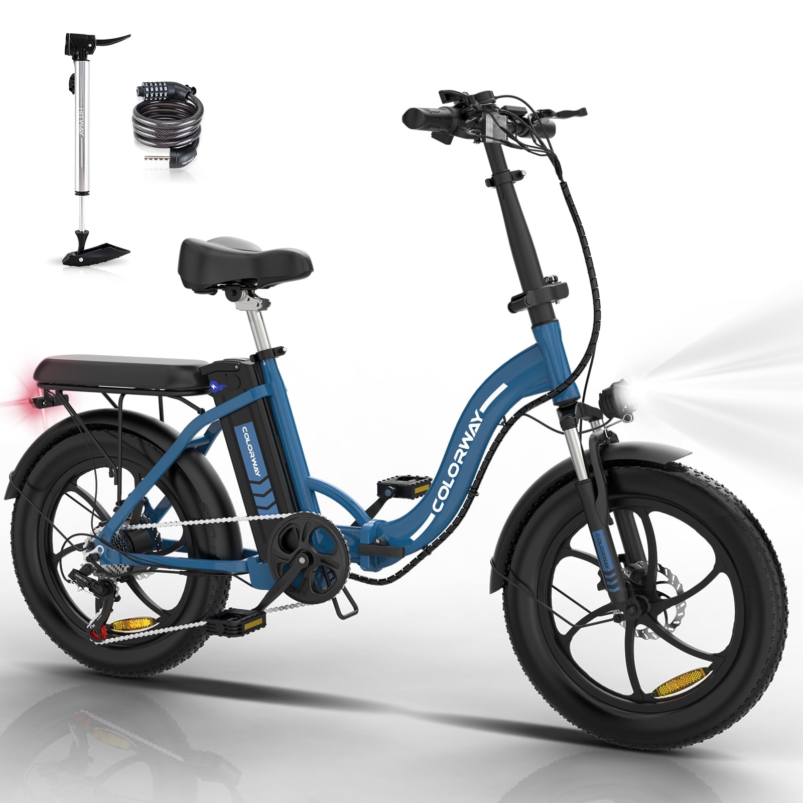 COLORWAY 500W E Bike 20x3.0in Fat Tire Electric Bicycle 11.2Ah 36V 7 SHIMANO 19.9MPH for Adults BK6M UL2849 Walmart