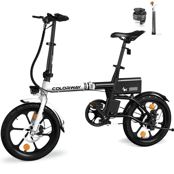 COLORWAY BK35M 16" Foldable Electric Bike for Adults, 350W Lightweight Commuter E-Bike, 37 Miles Range, Quick-Fold Portable Design, Aluminum Frame, UL2849 Certified