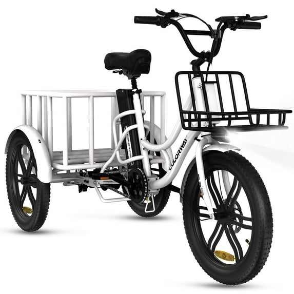 COLORWAY Electric Cargo Bike for Adult, 750W Electric Trike , 3 Wheel Electric Bicycles with 864Wh, UL2849