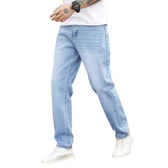 COLORWINGS Men’s Baggy Wishkar Light Wash Denim Jeans – Relaxed Fit Casual Wear Pants