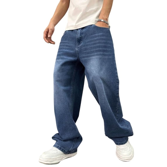 COLORWINGS Men’s Baggy Wishkar Light Wash Denim Jeans – Relaxed Fit Casual Wear Pants