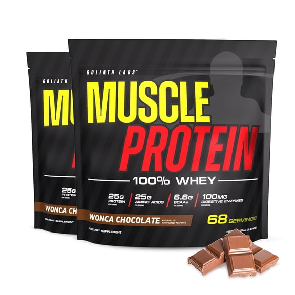 Colossal Labs Muscle Whey Protein Powder (Flavored), 25g Amino Acids/Serving, Cold Filtered(Packaging May Vary) (10 Pound (pack of 2), Chocolate)