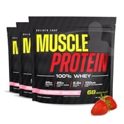 COLOSSAL LABS Muscle Whey Protein Flavored Protein Powder, 25,000mg Amino Acids/Serving, Cold FilteredPackaging May Vary 15 Pound Pack of 3, Strawberry