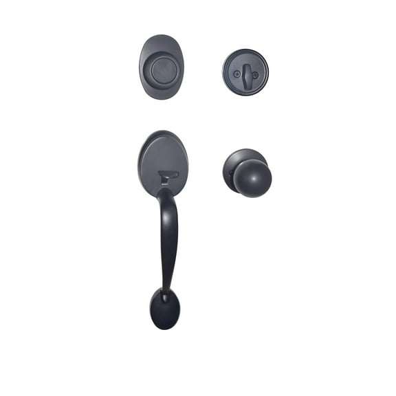 COLOSUS NDL831 Inactive Dummy Handleset for Front Double Door, Without Key (Black)