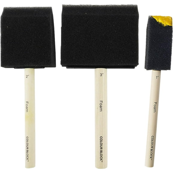 COLOUR BLOCK 3pc Sponge Brush Set for Painting