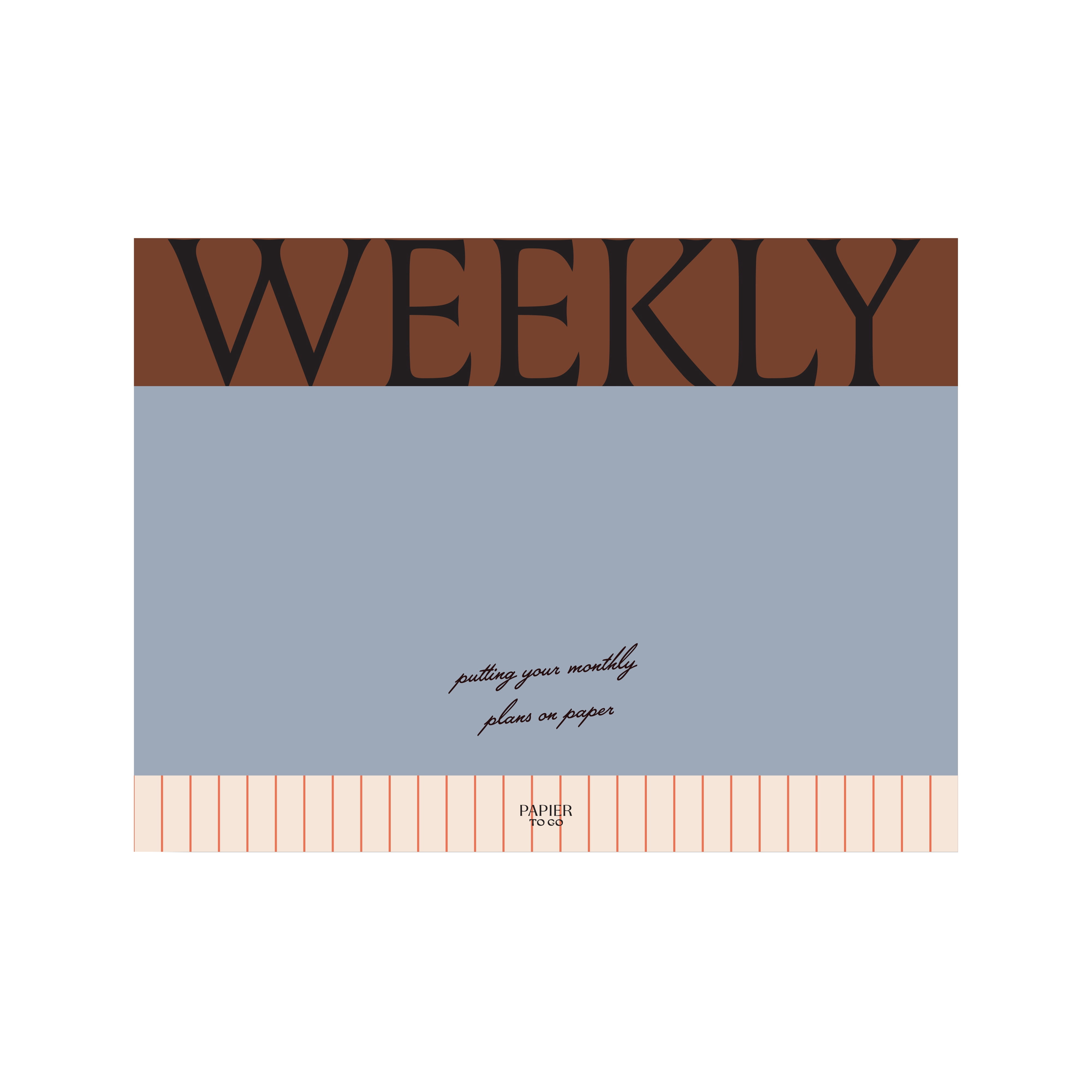 Papier To Go Tear Away Weekly Desk Pad, Colorblock, 9.5 x 7.1", Blue