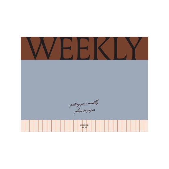 Papier To Go Tear Away Weekly Desk Pad, Colorblock, 9.5 x 7.1", Blue