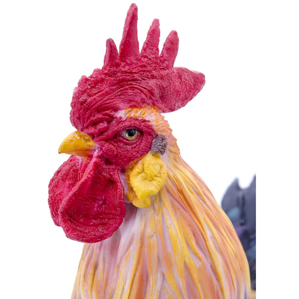 COLOURED ROOSTER STATUE