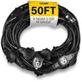 thumbnail image 1 of COLSEN 50 ft Heavy Duty Extension Cord - 16 Gauge, 15 Amp, 3 Prong, Black, Outdoor/Indoor Use, 1 of 10