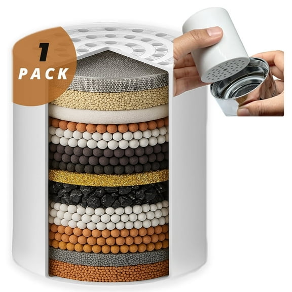 COLSEN Shower Filter, 15-Stage Water Softener - Promotes Glowing Skin, Nails & Hair (1 Pack)