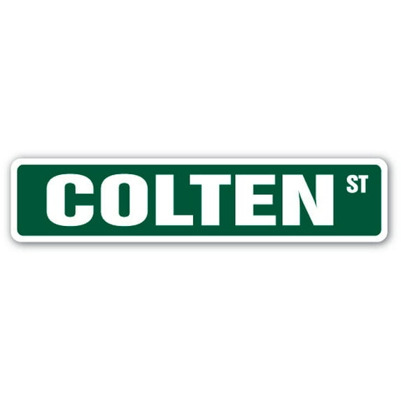 COLTEN Street Sign Childrens Name Room Sign | Indoor/Outdoor | 30" Wide