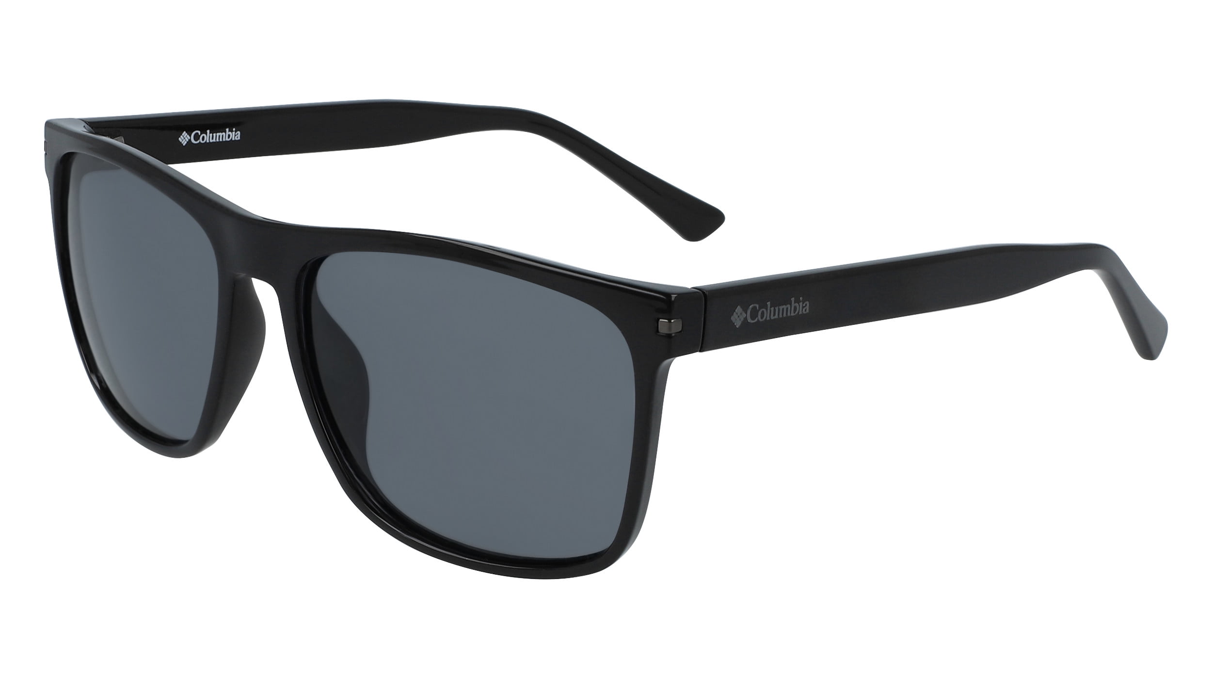 Columbia mens square sunglasses, Boulder Ridge C550SPG - matte black & smoke polarized lens