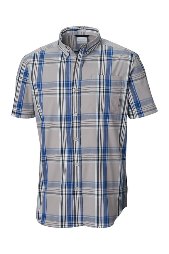 SPORTSWARE CO. Mens Rapid Rivers Ii Navy Plaid Button Down Poplin Casual Shirt S