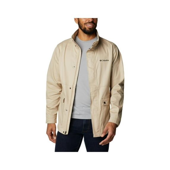COLUMBIA SPORTSWEAR CO. Mens Tanner Ranch Beige Stretch Zip Up Jacket M