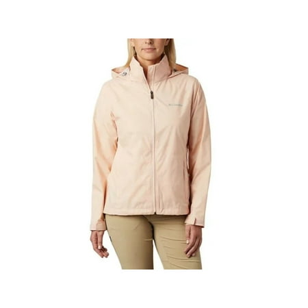 COLUMBIA SPORTSWEAR CO. Womens Pink Zippered Pocketed Packable Logo Graphic Raincoat XS