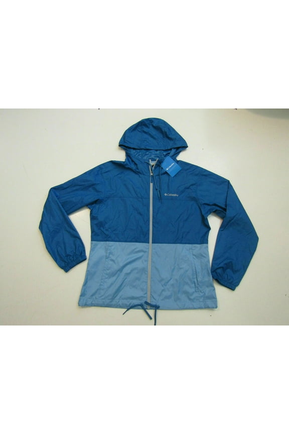 Womens Dark Cyan Blue Sky Windbreaker Jacket Waterproof, Medium
