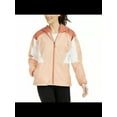 thumbnail image 1 of COLUMBIA Womens Pink Fleece Lined Pocketed Zippered Hooded Water-resistant Color Block Raincoat XL, 1 of 1