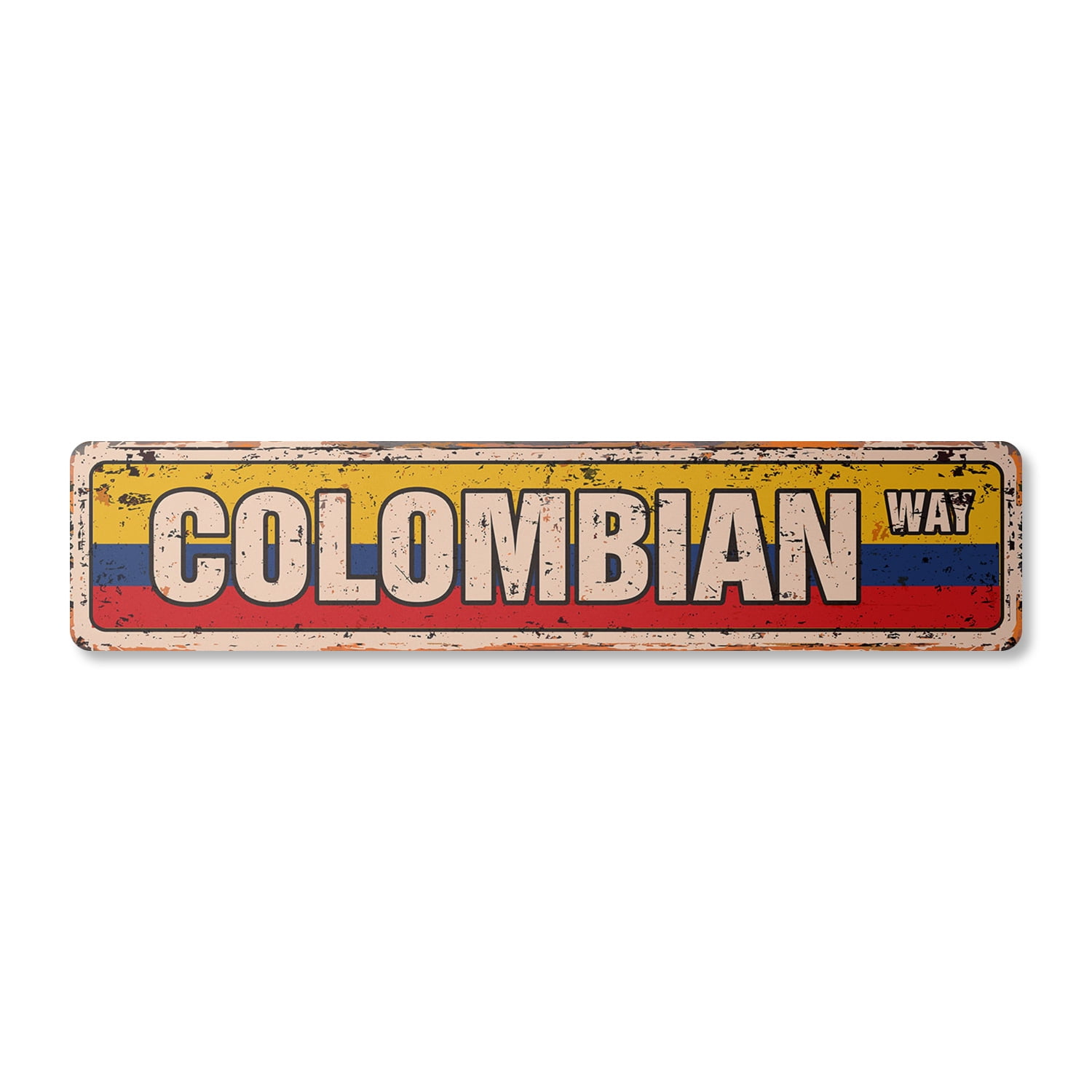 COLUMBIAN FLAG Vintage Aluminum Street Sign columbia national nation ...