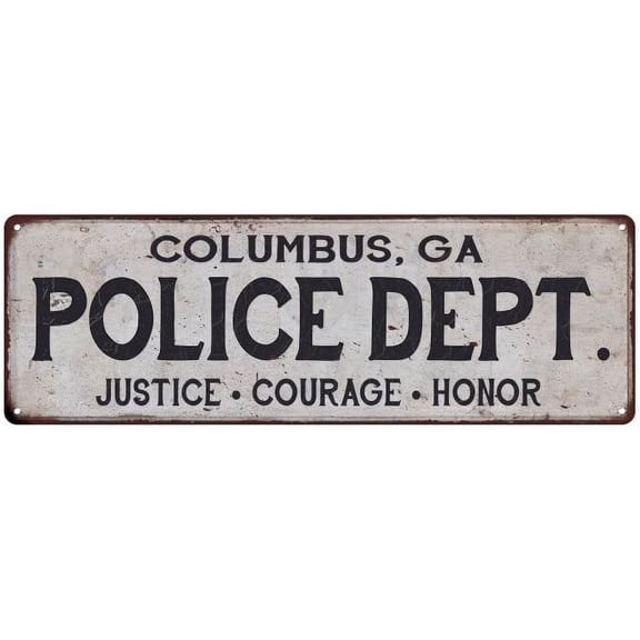 COLUMBUS, GA POLICE DEPT. Home Decor Metal Sign Gift 6x18 206180012106