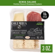 Columbus Charcuterie Snack Tray with Genoa Salame Fontina Cheese and Rosemary Crackers 3 oz