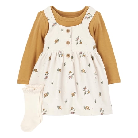 Carter's Child of Mine Baby and Toddler Girl Dress Set, 3-Piece, Sizes 0/3-24 Months