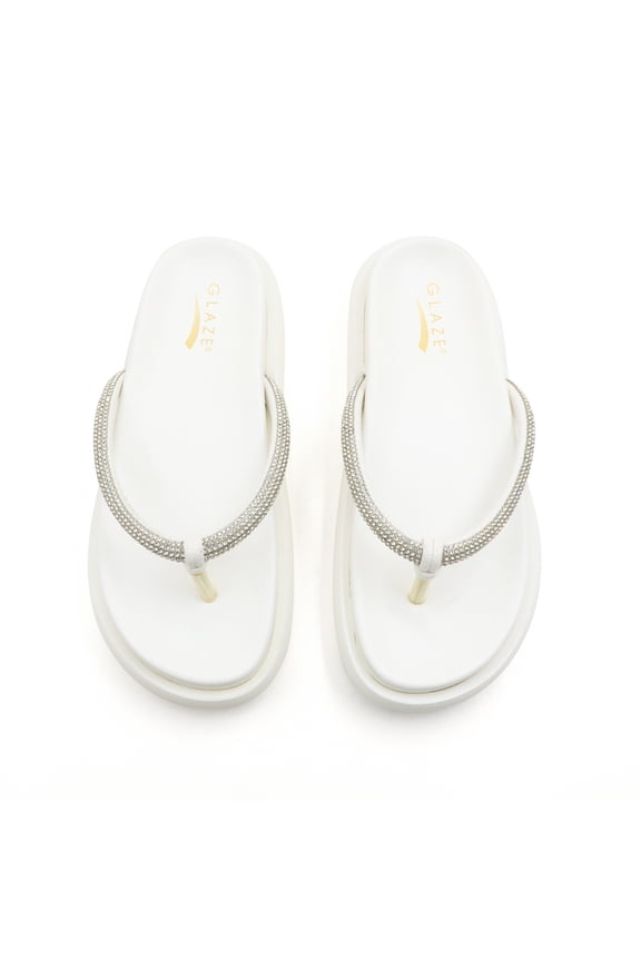 Women’s Rhinestone Flip Flops Thong Sandals Sparkly Open Toe Slip-On Summer Beach Casual Comfort Flat Sandals