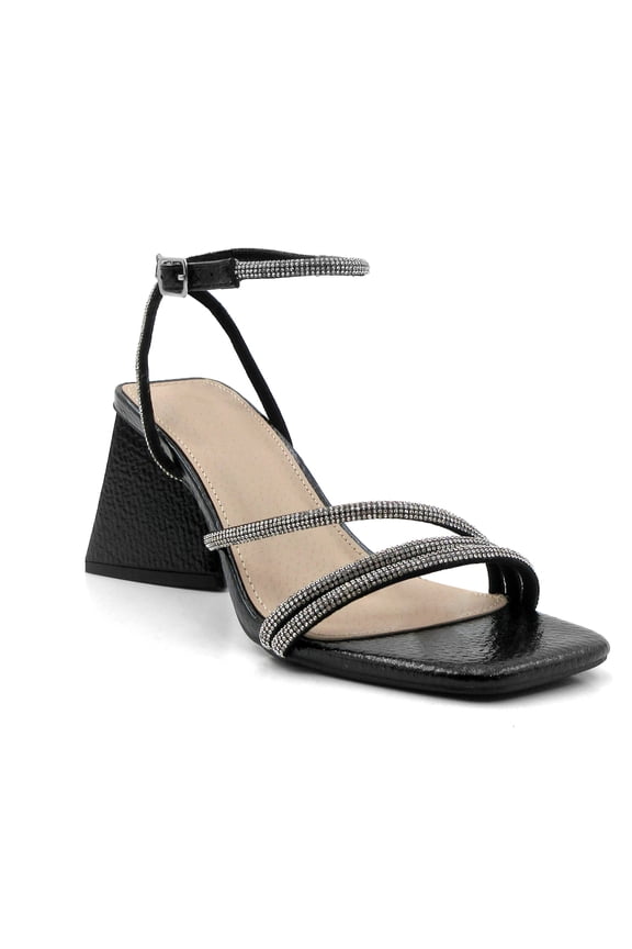 Women’s Rhinestone Strappy Wedge Sandals Open Toe Ankle Strap Dress Heels for Party Evening Wedding Summer Shoes