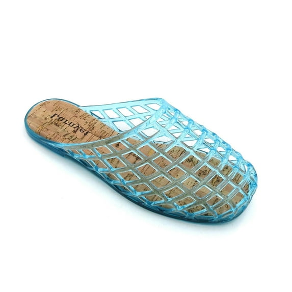 COM STAR Women Jelly Sandals Lightweight Mesh Flat Summer Slip-On Beach Sandal for Casual Wear Vacation and Daily Outings