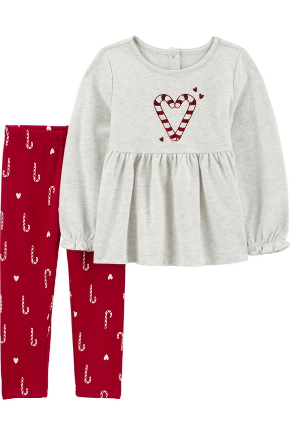 Baby and Toddler Girl Holiday Outfit Set, 2-Piece, Sizes 12M-5T