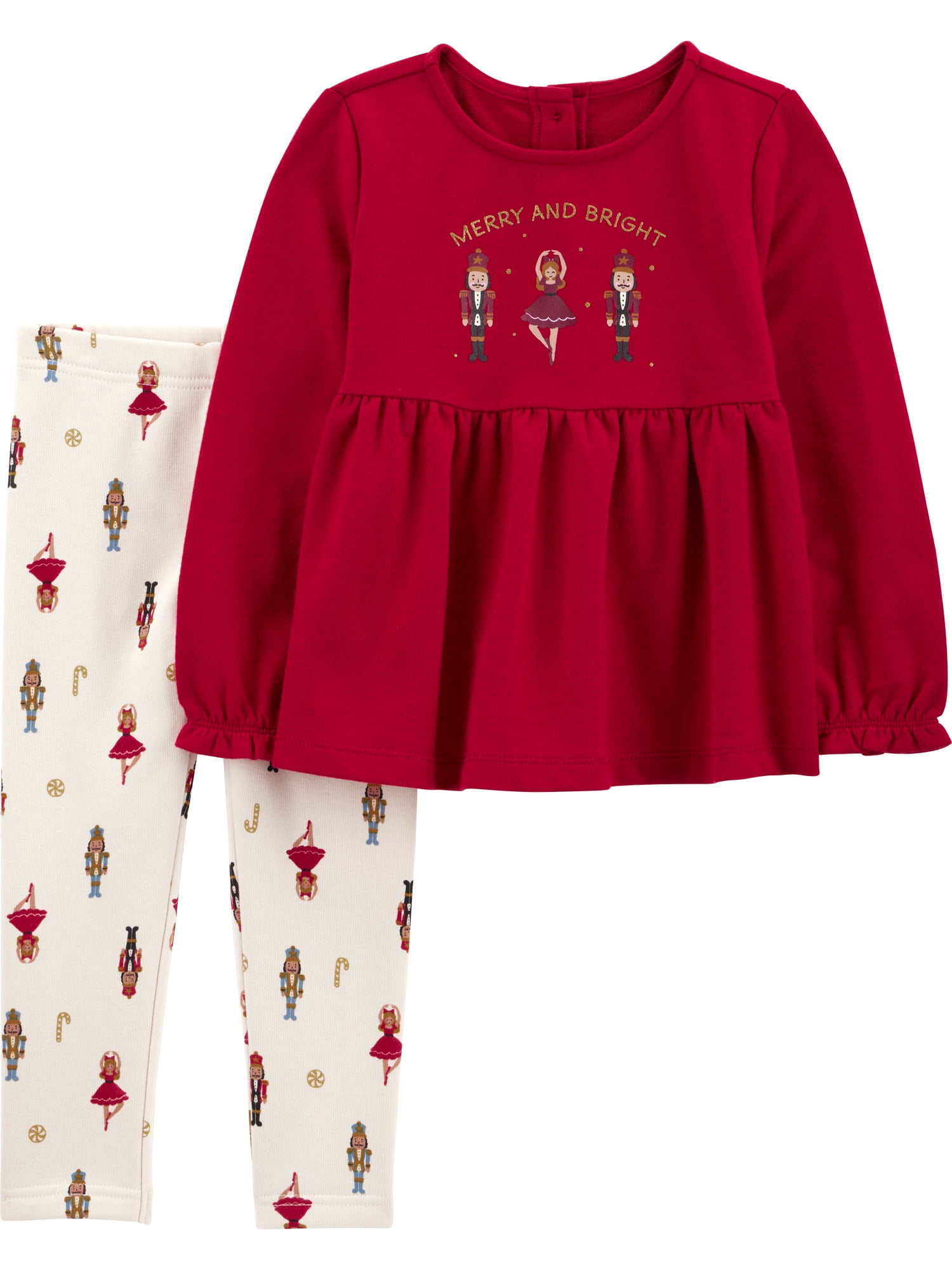 Carter's Child of Mine Baby and Toddler Girl Holiday Outfit Set, 2-Piece, Sizes 12M-5T