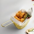 thumbnail image 1 of COM1950s 1 Pcs Mini Square Fry Baskets,4.3×3.5×2.5Inch Stainless Steel Fry Basket with Handle Steel French Fry Chip Basket French Fries Desk Food Presentation Mesh Basket Kitchen Cooking Tool,Gold, 1 of 8