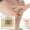 thumbnail image 1 of COM1950s 100 Count Bamboo Cotton Swabs, Round & Pointed Double-headed Cotton Buds Wooden Sticks for Makeup，Ear Cleaning, 1 of 9