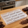 COM1950s 12-Cavity Chocolate Mold, Transparent Long Strip Baking Mold ...