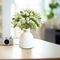 thumbnail image 1 of COM1950s 15-Head Silk Tea Rose Buds Artificial Flowers - Realistic Wedding Bouquet,Home Decor,Romantic Event Centerpiece (11.8In,1.3Oz), 1 of 5